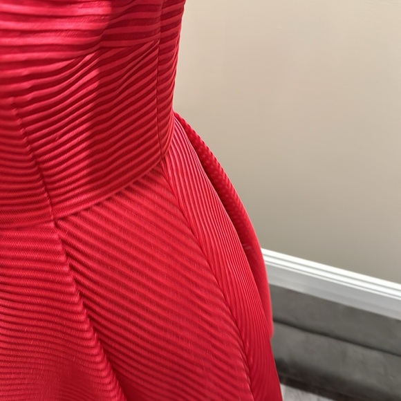 Ted Baker London Cherisa Hot Pink Textured Fit and Flare Dress - Picture 3 of 5